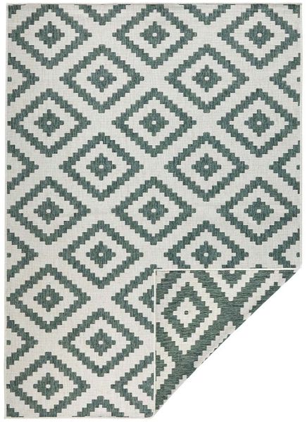 In- & Outdoor Teppich Malta Grün Creme - 80x150x0,5cm