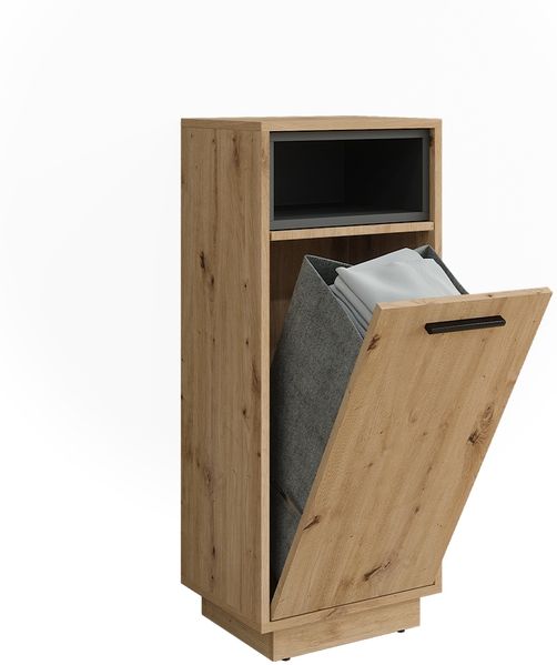 Wäscheschrank Beatrice Artisan Eiche/Anthrazit 38 x 93 cm mit herausnehmbarer Innentasche Vicco