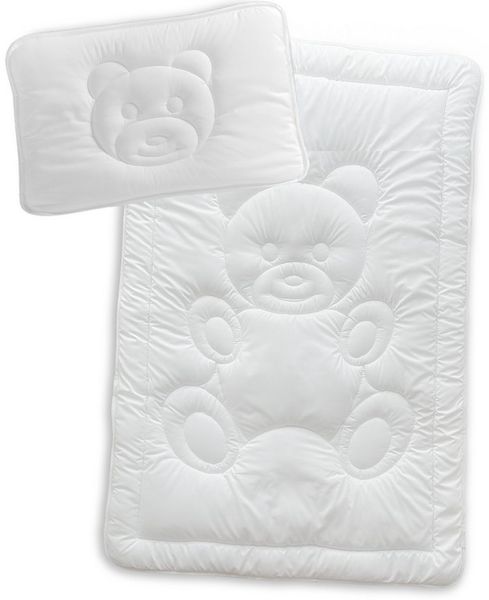KNERST Kinderbettdecke + Microfaserkissen für Kinder Bettdecken Set für kuschelig, weiche Träume, Füllung: 100% Polyester, Hautfreundlich, für Allergiker geeignet, waschbar bis 60 grad