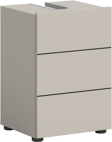 welltime Waschbeckenunterschrank BIEL, Breite: 38 cm, 1 Tür, 2 Fächer, Siphonausschnitt (1-St) Waschbeckenunterschrank, Unterschrank, WBU, Badezimmer, Bad