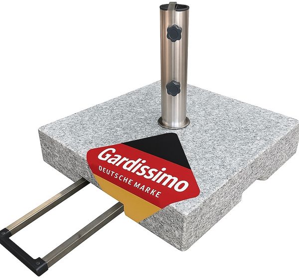 Gardissimo ROBUSTO 50kg Schirmständer Granitständer mit Trolley-Funktion & Rollen