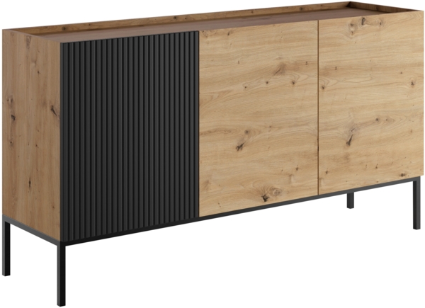 Kommode Cowilo 150 2D3SZ (Farbe: Artisan Eiche / Artisan Eiche + Schwarz)