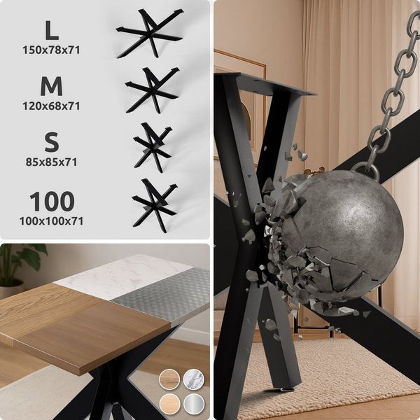TPFLiving Tischbein Lirau, Sternförmiges Tischgestell im Industrial-Look