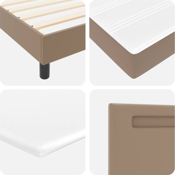 vidaXL Bettgestell mit Matratze Cappuccino 90 x 190 cm Kunstleder 3339031 Bild 9