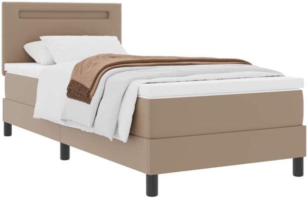 vidaXL Bettgestell mit Matratze Cappuccino 90 x 190 cm Kunstleder 3339031 Bild 2