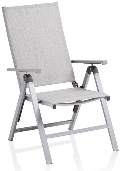 RASMUS Multipositionssessel Aluminium silber / hellgrau