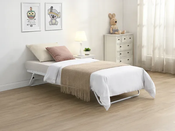 Vente-unique - ADONIS Bett Metall Weiß - B 90 cm x H 30 cm x L 188 cm