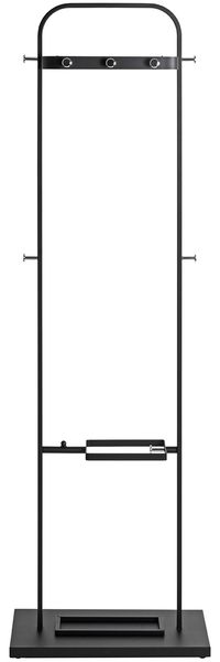 Garderobenständer >55551< in Haken chrom, Gestell schwarz - 54x175x30 (BxHxT)