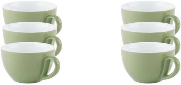APS Cappuccinotasse 6er Set Cappuccino Tassen -SNUG-, 6-tlg, Porzellan, für Heißgetränke aller Art geeignet