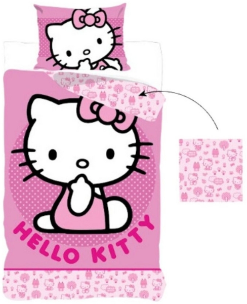 Hello Kitty Bettwäsche-Set für Kinder – Weicher Bettbezug 140x200 cm mit Kissenbezug 60x70 cm