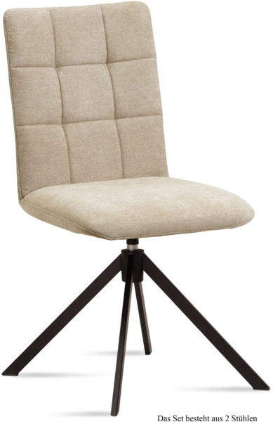 Esszimmerstuhl drehbar (2er-Set) Debora 47x91x60 Schwarz/Natur