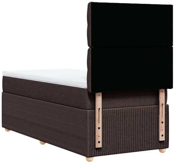 vidaXL Boxspringbett mit Matratze Dunkelbraun 90x200 cm Stoff 3294249 Bild 8