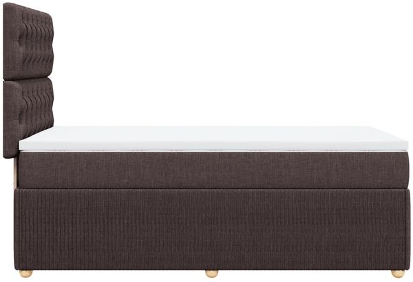 vidaXL Boxspringbett mit Matratze Dunkelbraun 90x200 cm Stoff 3294249 Bild 7
