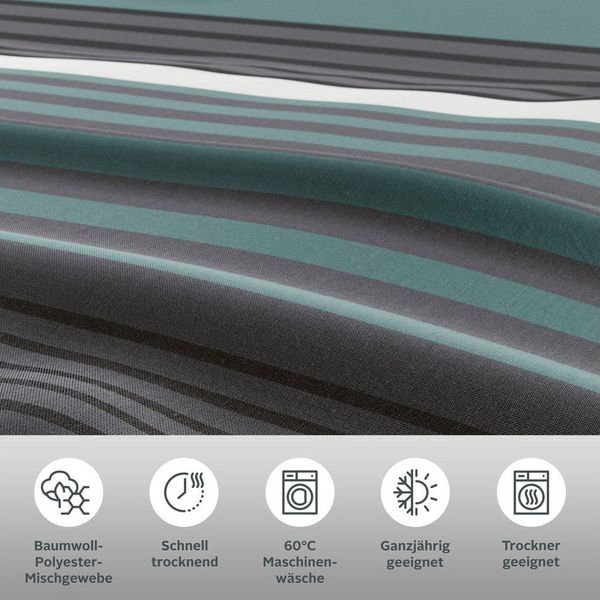 H.I.S Bettwäsche Majoran, Polycotton recycelt, 2 teilig, gestreifte Bettwäsche in verschiedenen Qualitäten