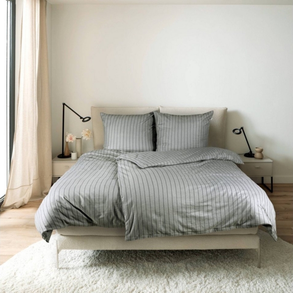 SCHÖNER WOHNEN-Kollektion Bettwäsche SOFT STRIPE Winter Bettwäsche, Baumwolle, 1 teilig, 200 x 200 cm in Grau