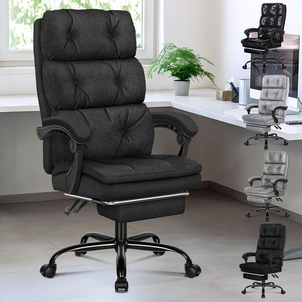 Ergonomischer Bürostuhl mit Fußstütze, Netzstuhl, Hohe