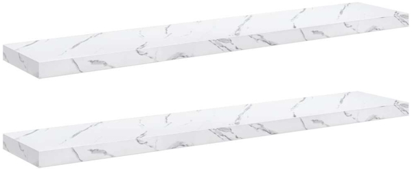 vidaXL Wandregal 2 pcs Weiß Marmor 120 x 23,5 x 4 cm Holzwerkstoff 42019978