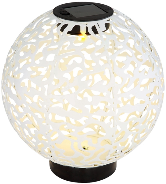 LED Solarleuchte, Kugel Geflecht, Betonoptik, 20 cm