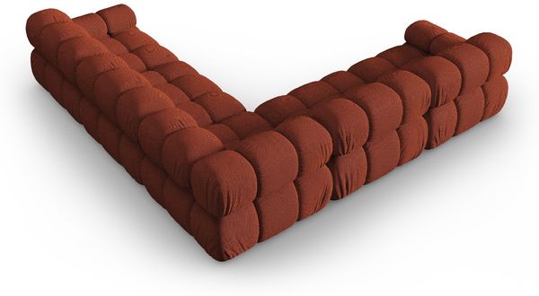 Micadoni Symmetrisches Ecksofa Bellis 5-Sitzer 3D-Stoff Sonic Ziegel Bild 4