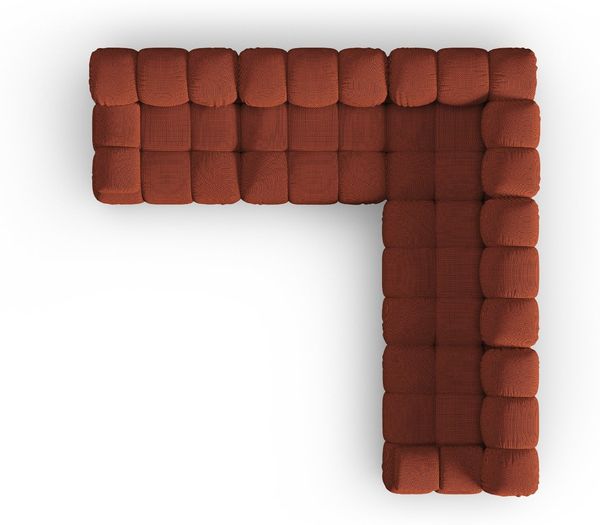 Micadoni Symmetrisches Ecksofa Bellis 5-Sitzer 3D-Stoff Sonic Ziegel Bild 3