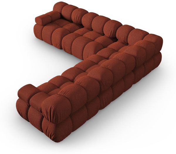 Micadoni Symmetrisches Ecksofa Bellis 5-Sitzer 3D-Stoff Sonic Ziegel Bild 2