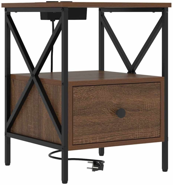 vidaXL Nachttisch Braun Eichen-Optik 41,5 x 40,5 x 55 cm Holzwerkstoff 859558