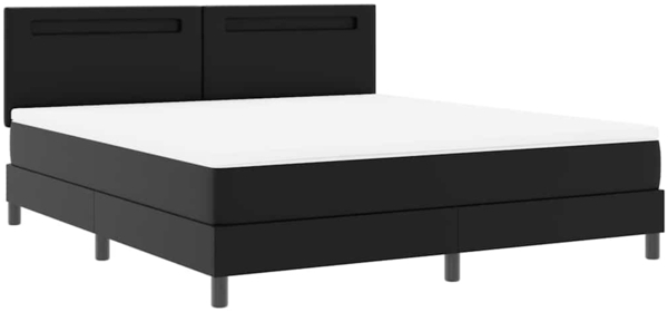 vidaXL Bettgestell mit Matratze Schwarz 180 x 200 cm Kunstleder 3339060 Bild 1