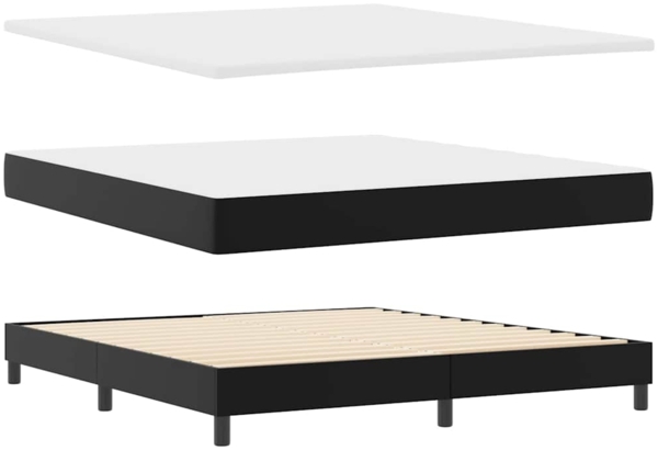 vidaXL Bettgestell mit Matratze Schwarz 180 x 200 cm Kunstleder 3339060 Bild 4