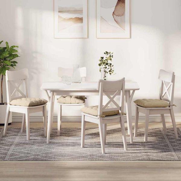 vidaXL Sitzkissen 4 pcs Creme 40 x 40 x 6 cm Mikrofaser 42015179