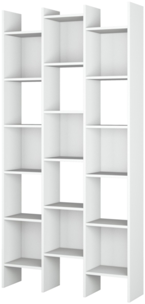 Bücherregal mit quadratischen Regalen, artik weiße Farbe, Maße 96 x 192 x 29 cm