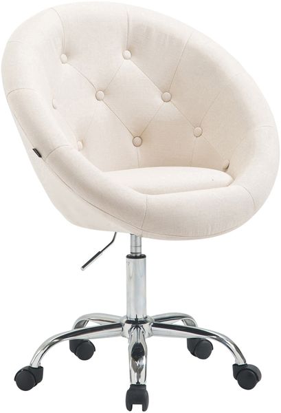 CLP Arbeitshocker London V2 Stoff höhenverstellbar und drehbar,creme