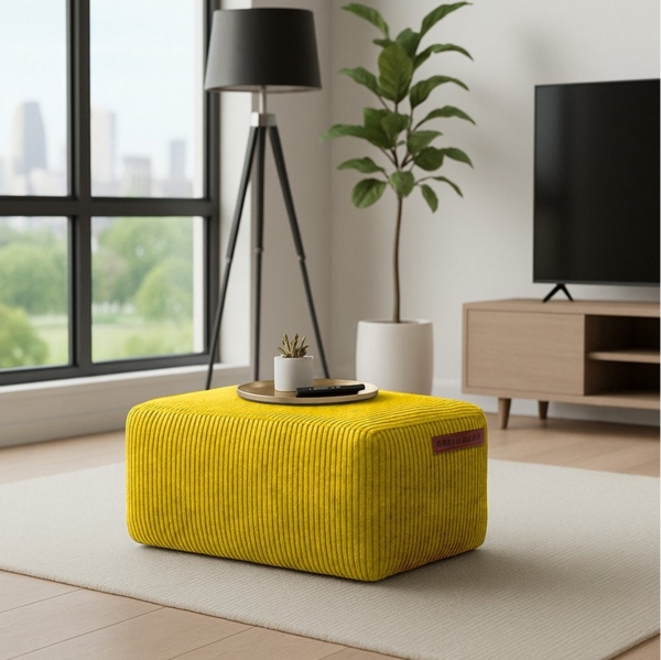 Green Bean Pouf Ottomane Cord (Indoor Sitzhocker Sitzkissen Fußhocker Relax-Sessel, Made in Germany), die ideale Ergänzung zum Sitzsack