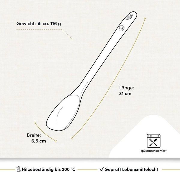 Hoffmann Germany Servierlöffel Schöpflöffel Silikon Edelstahl 30 cm anthrazit – kratzerfrei, Edelstahlkern, geschmacksneutral, 200°C, spülmaschinenfest