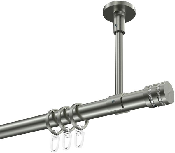 Gardinenstangen-Set Sonette Estana 540 cm (geteilt in 3 x 180 cm), 1-läufig, 20 mm Ø Edelstahl-Optik