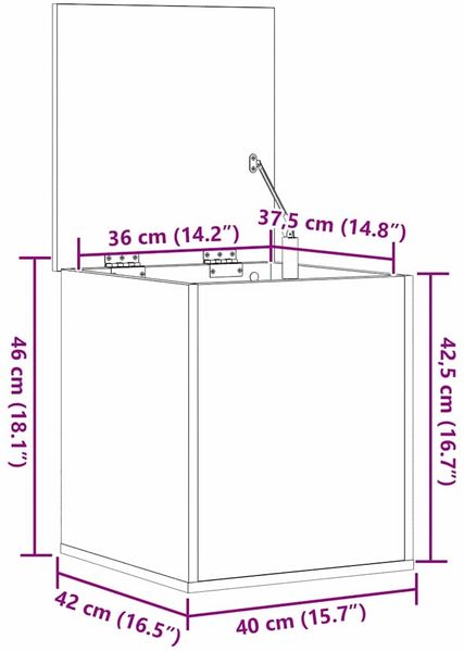 vidaXL Aufbewahrungsbox Artisan-Eiche 40 x 42 x 46 cm Holzwerkstoff 868667 Bild 12