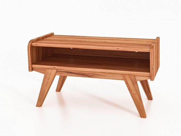 TV-Board Jetro Kernbuche massiv 80x43x40 cm mit durchgehendem offenen Fach