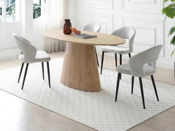 Vente-unique - ANTELADA Essgruppe Holz, Platte Beige - B 90 cm x H 76,5 cm x L 160 cm