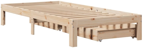 vidaXL Massivholzbett mit Schubladen 75x190 cm Kiefer 3301932 Bild 7