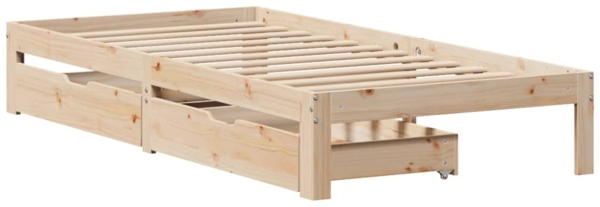 vidaXL Massivholzbett mit Schubladen 75x190 cm Kiefer 3301932 Bild 2