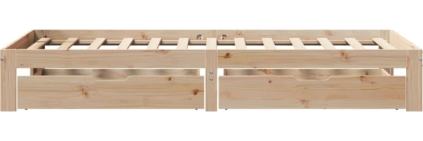 vidaXL Massivholzbett mit Schubladen 75x190 cm Kiefer 3301932 Bild 6