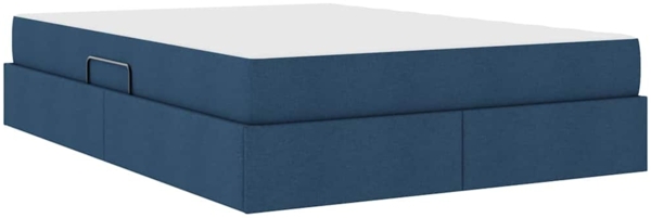 vidaXL Aufbewahrungsbett mit Matratze Blau 140x200 cm Polyester 3399669 Bild 4
