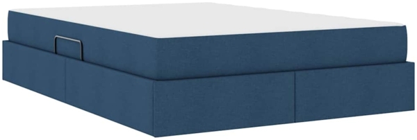 vidaXL Aufbewahrungsbett mit Matratze Blau 140x200 cm Polyester 3399669 Bild 9