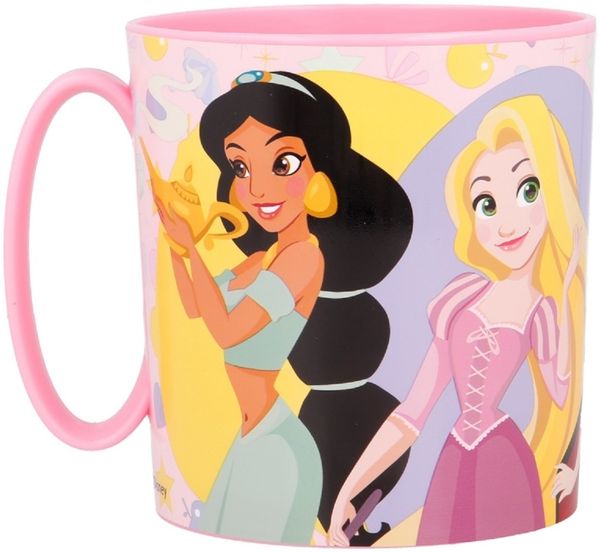 Disney Princess Becher Mikrowellengeeigneter Kunststoffbecher 390 ml – Motivbecher für Kinder