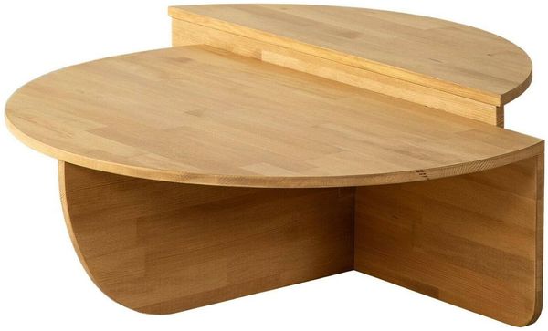 Dmora Wohnzimmertisch Azim, Niedriger Wohnzimmertisch, Kaffeeregal, Couchtisch für Sofa, 90x60h35 cm, Eiche