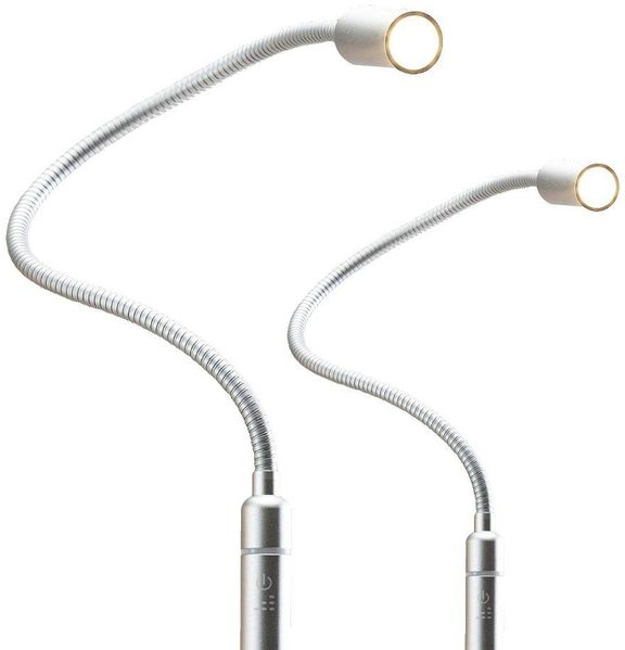 kalb Bettleuchte 3W LED Leseleuchte Nachttischlampe Bettlampe Leselampe dimmbar, 2er Set silbergrau, warmweiß