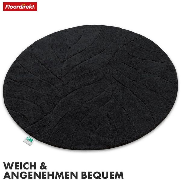 Floordirekt Badematte Maris, ausfranssicher, verschiedene Farben, aus weicher Mikrofaser, Höhe 30 mm, rutschhemmend beschichtet, fusselfrei, Polyester, Rund, 120cm Durchmesser, für Fußbodenheizung geeignet