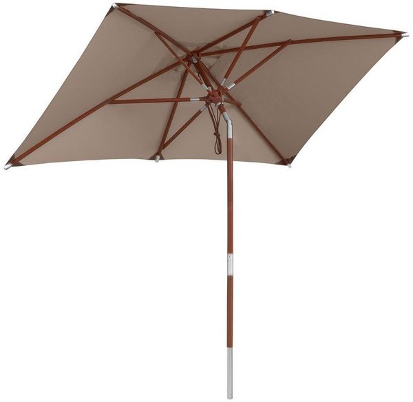 anndora-sonnenschirm Sonnenschirm Balkonschirm Gartenschirm knickbar, LxB: 150,00x250,00 cm, dark natural, rechteckig - seitlich knickbar - mit Winddach