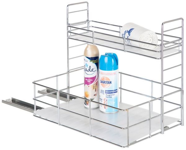 ONVAYA Gewürzregal ǀ Spülschrank-Organizer ǀ verchromter Stahl ǀ ausziehbar