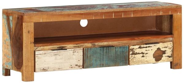 vidaXL TV-Schrank 110x30x40 cm Altholz Massiv 338028