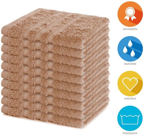 Lavea Seiftuch Elena, 30x30cm aus 100% Baumwolle, einzigartig weiche Seiftücher (Set, 10-St), ideal für die schonende Reinigung von Gesicht und Händen Bild 2